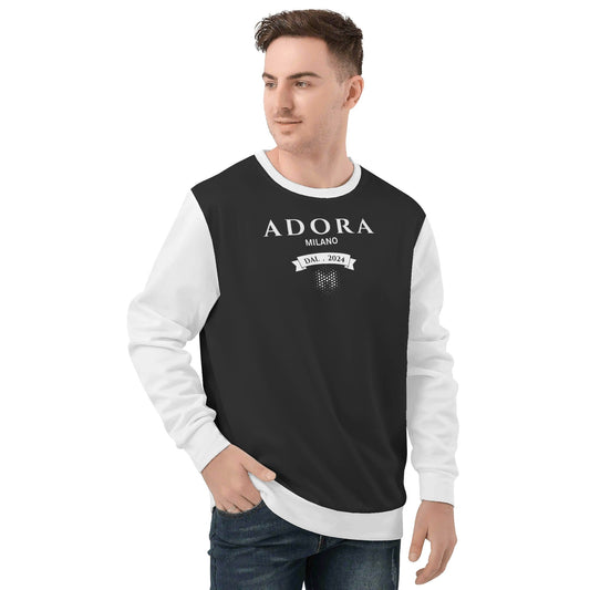 Adora Milano Mens All Over Print Crew Neck Streetwear Sweatshirt