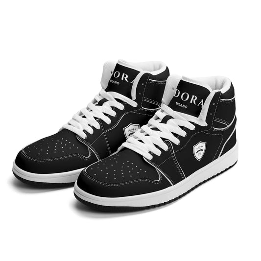 Mens Premium PU Leather High Top Sneakers-V2