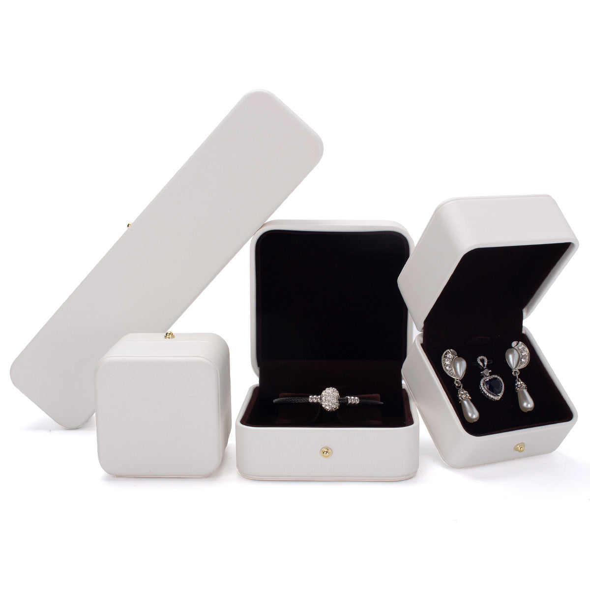 High-end PU Jewelry Box Ring Pendant Necklace Bracelet Box Jewelry Packaging Box