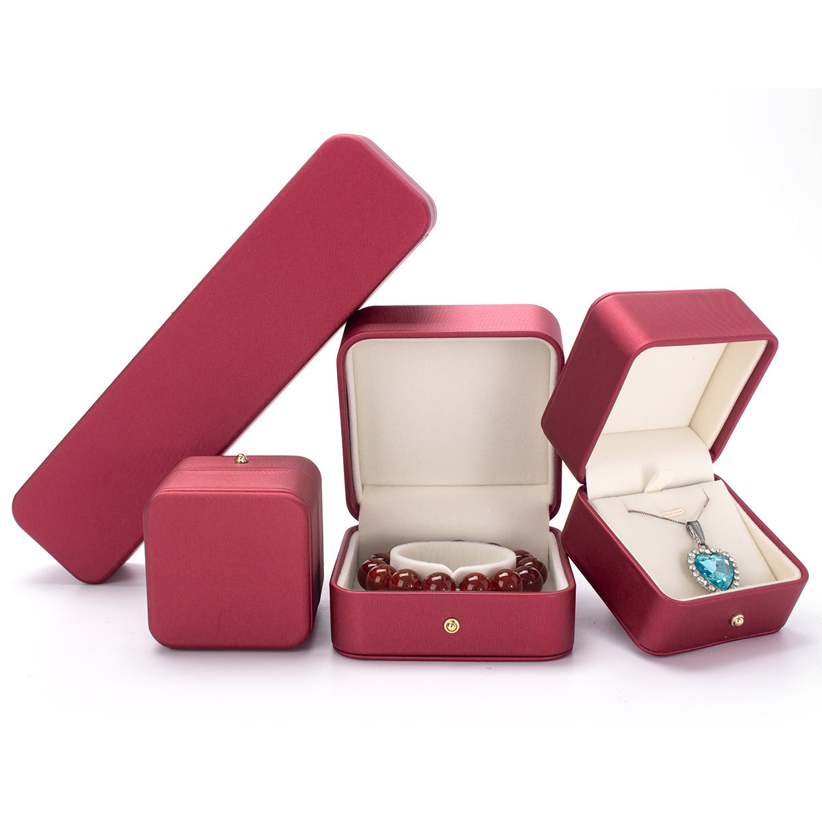 High-end PU Jewelry Box Ring Pendant Necklace Bracelet Box Jewelry Packaging Box