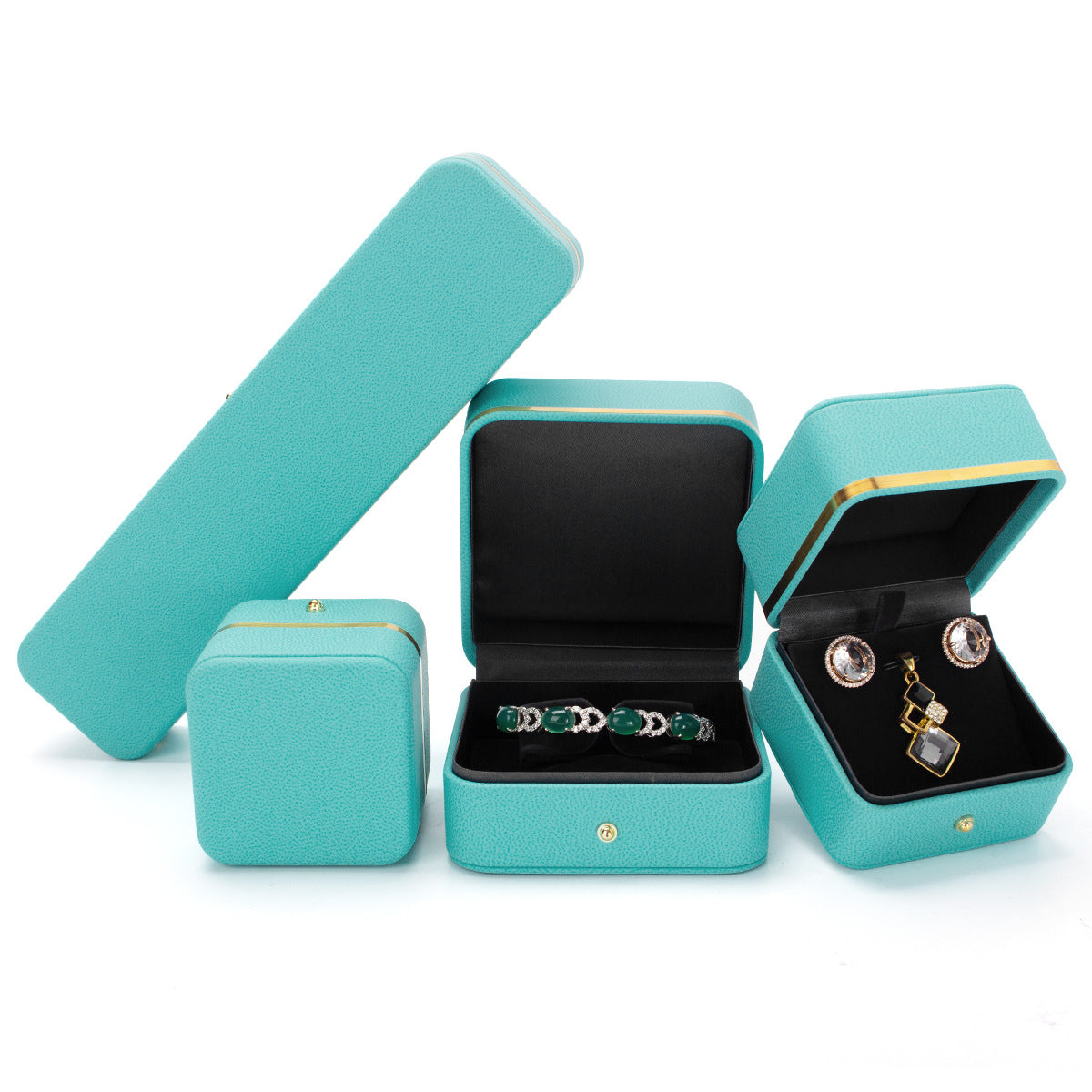 High-end PU Jewelry Box Ring Pendant Necklace Bracelet Box Jewelry Packaging Box