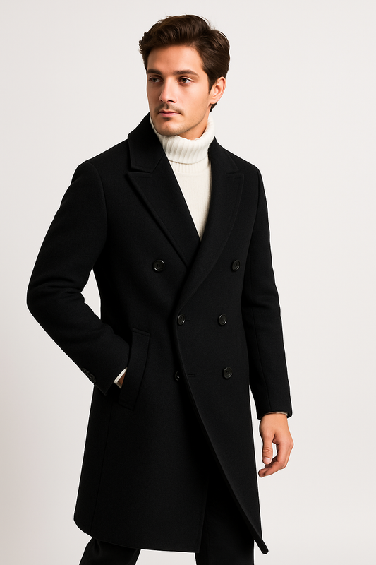 Adora Milano  Double-Breasted Long Wool Coat