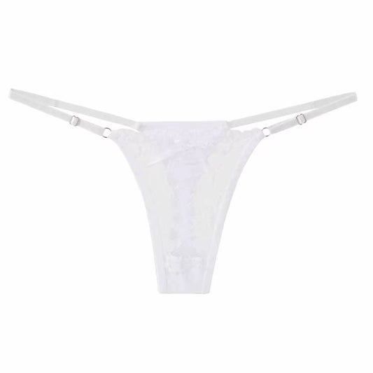 ALLTOOALL Sexy Lace Underwear for Women Low Rise Adjustable Thongs Transparent G-String Female Breathable Underpants Lingerie