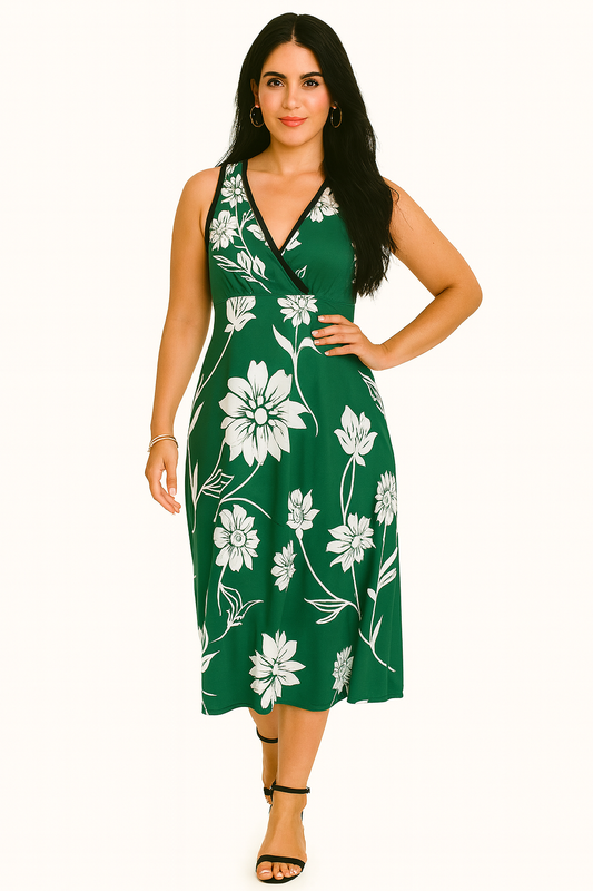 Adora Milano Green Sleeveless summer Dress