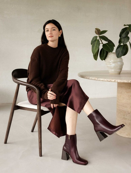 Adora Milano Point Toe Block Heels Boots