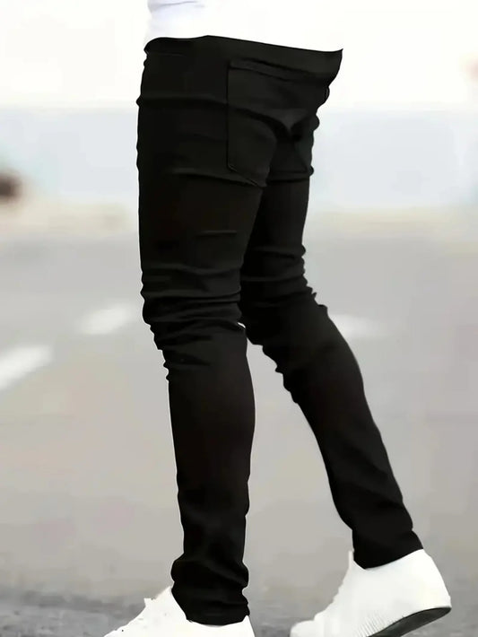 Adora Milano Men’s Slim Fit Black Jeans