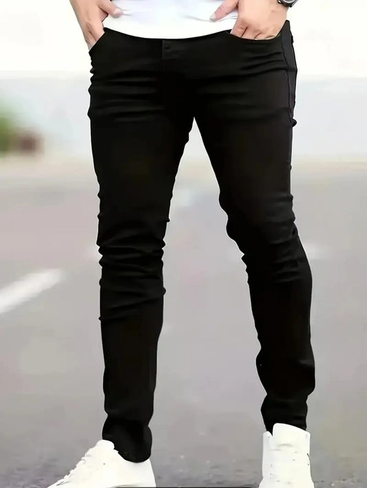 Adora Milano Men’s Slim Fit Black Jeans