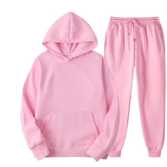 Adora Milano  Women  Neck Long Sleeve Hoodies High Waist sweatpants Tracksuit