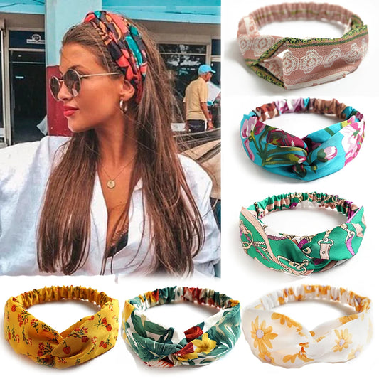 Adora Milano Fashion Women Hair Bands Print Headbands Vintage Cross HairBands Hair Accessories