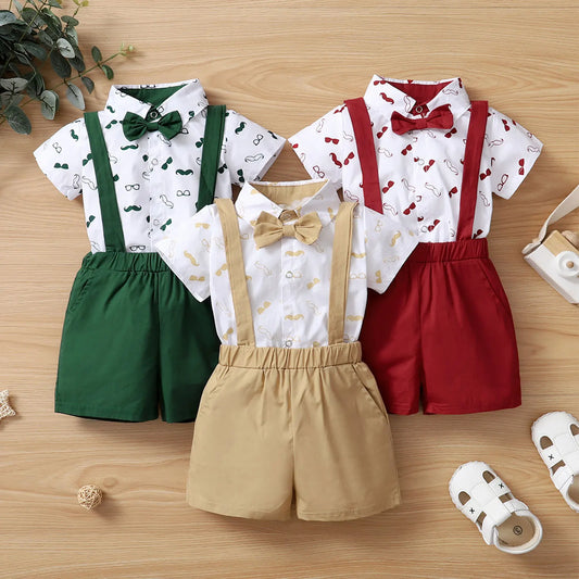 Adora Milano Baby Boys Clothes Set Shirt+Solid Color  Shorts