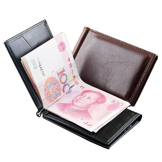 Adora Milano Men's Leather Money Clip Wallet Credit Card Cash Holder