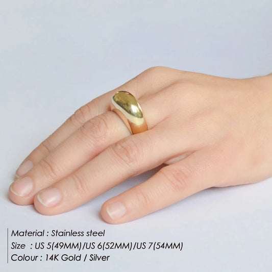 Adora Milano Fashion Simple Stainless Steel Rings for Women Arc Rings Jewellery Geometric