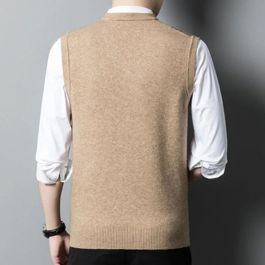 Adora Milano Men's V-neck Vest, Warm Pullover Vest.Stretchable