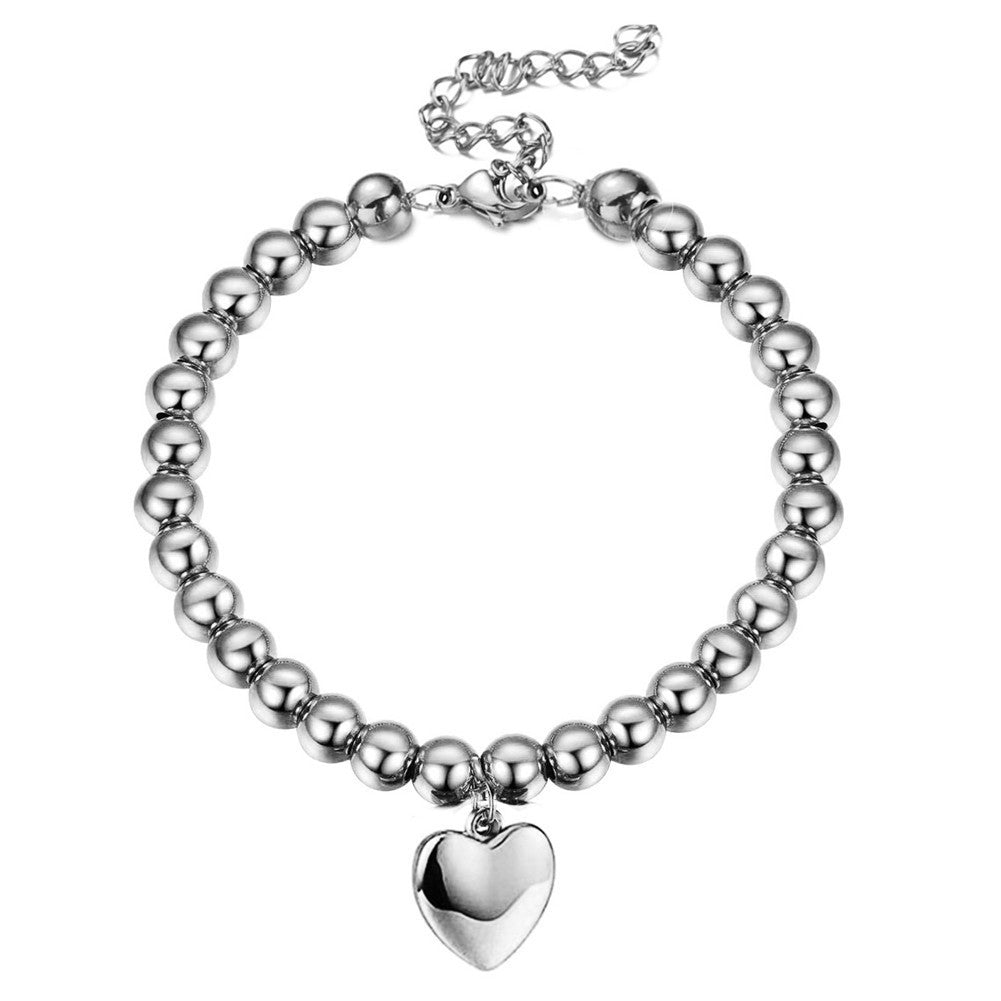 High-quality Stainless Steel Solid Bead Necklace Light Luxury Ins Women's Vacuum Electroplating
