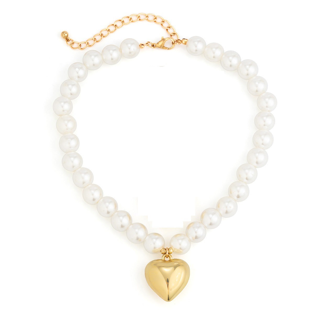High-quality Stainless Steel Solid Bead Necklace Light Luxury Ins Women's Vacuum Electroplating
