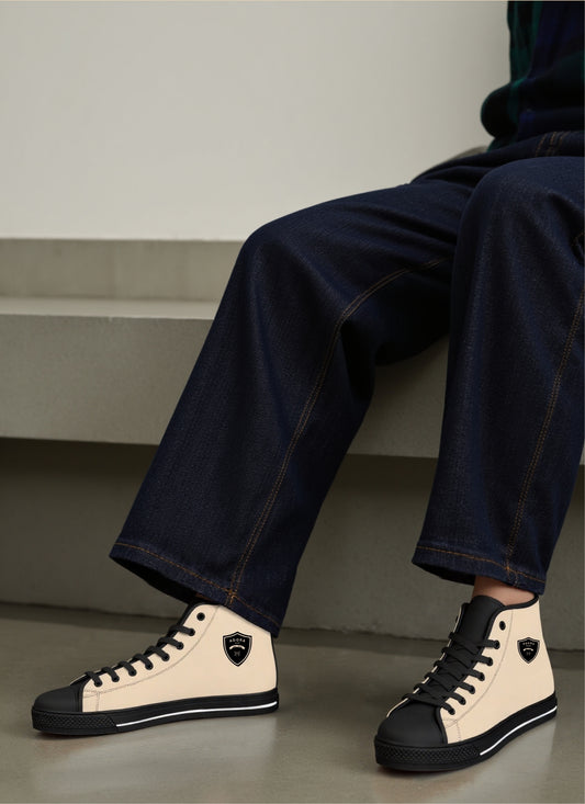 Adora Milano Serie 185 Classic High-Top Canvas Shoes - White/Black