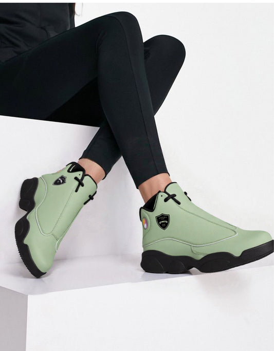 Adora Milano Serie 146 Black Sole High-Top Leather Basketball Sneakers