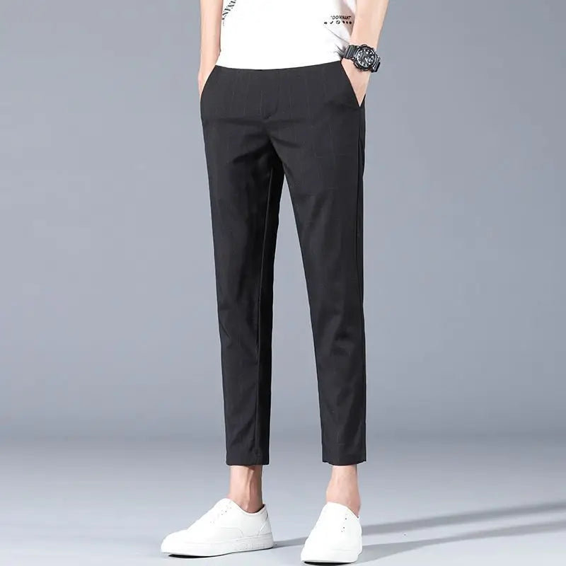 Straight Suit Trousers for Men Clothing Dress Luxury Classic Slacks Summer 2025 Cheap Designer Clothes New In Up Man Suits Pants