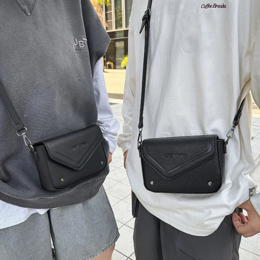 Adora Milano Men's Black Small Crossbody Bag Trendy Niche High-end Single Shoulder Bags for Men