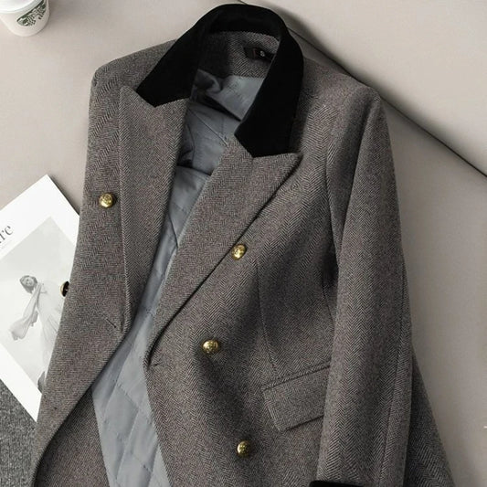 Adora Milano  winter new style gray slim fit women blazer fashion  blazer for women