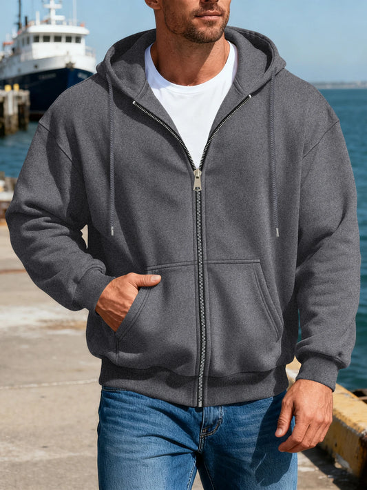 Adora Milano Men's Comfortable Fleece Hooded Sweatshirt