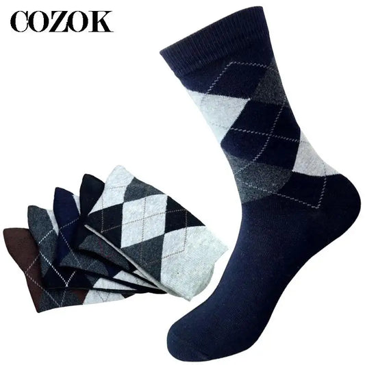 Adora Milano Men Socks Cotton Color Plaid Diamond