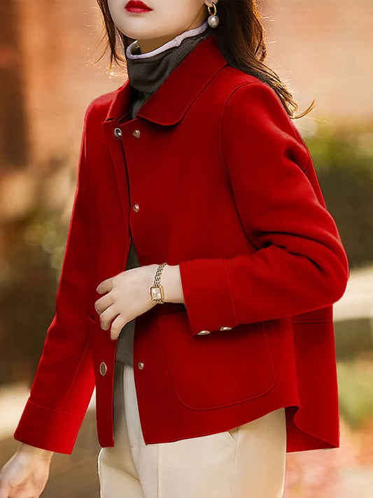 Adora Milano  Coats for Woman Autumn Winter Warm Woman Clothing Button Up