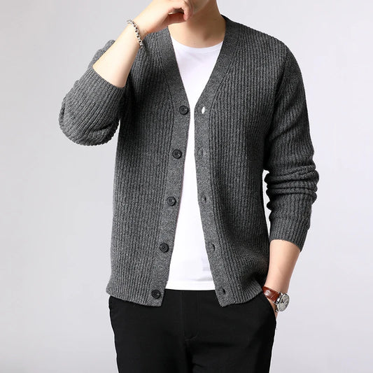 Adora Milano Fashion Brand Sweater Men Cardigan Thick Slim Fit Jumpers Knitwear Warm
