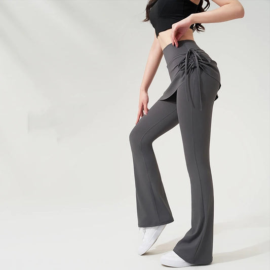 Adora Milano Yoga Bell-bottom Pants Skirt Pants High Waist Hip Sports Fitness Leggings