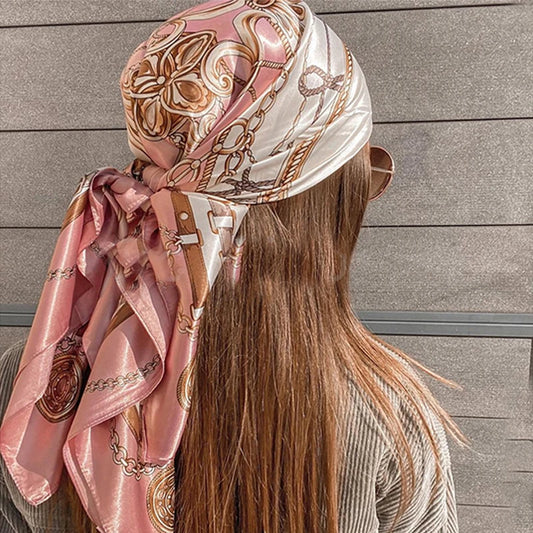 Adora Milano Square Silk Scarves Women Shawls Fashion Print  Head Scarf Foulard Bandana