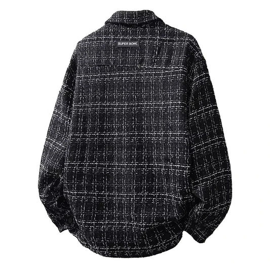 Adora Milano Men's Black Striped Long-sleeve Jacket for Spring and Fall;