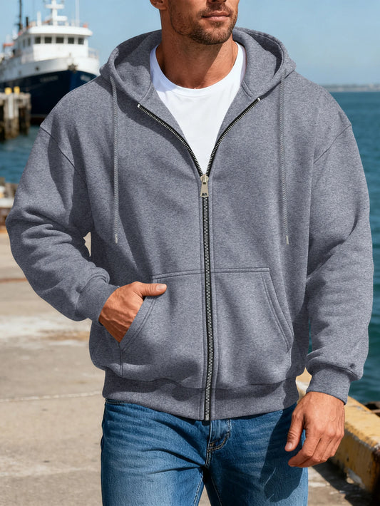 Adora Milano Men's Comfortable Fleece Hooded Sweatshirt