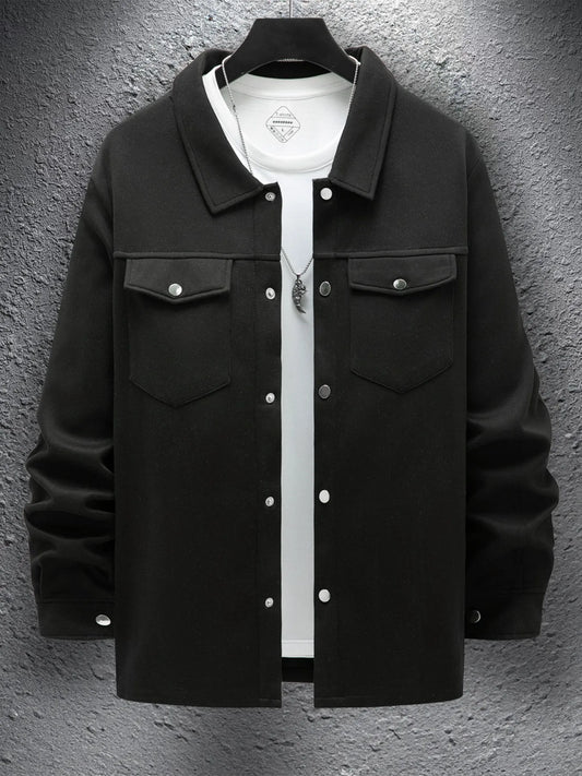 Adora Milano men's casual spring and autumn solid color single-breasted jacket pocket