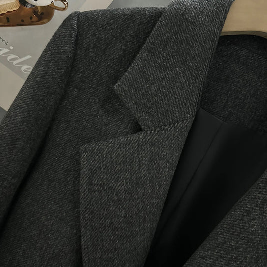 Adora Milano Women's jacket Dark Gray Woolen Suit Women coat Elegant Fashion