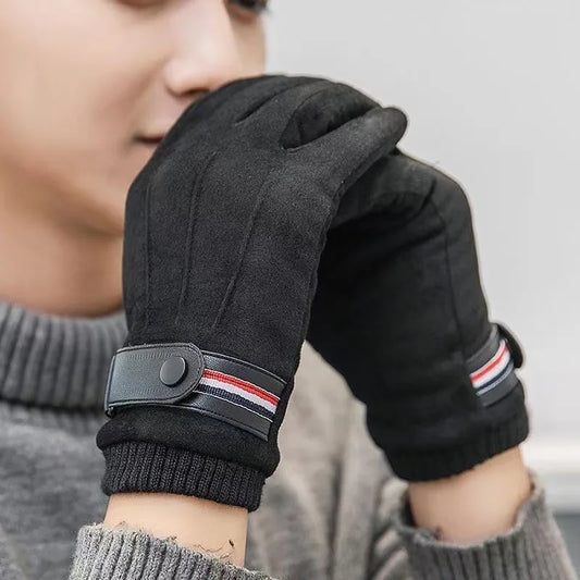 Adora Milano Men's Winter Finger Gloves Outdoor Thickened Male Touch-Screen