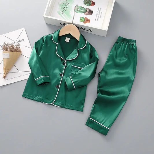 Adora Milano Boys Girls Kids Pajama Sets Causal Solid Long Sleeve T-Shirt Tops with Pants
