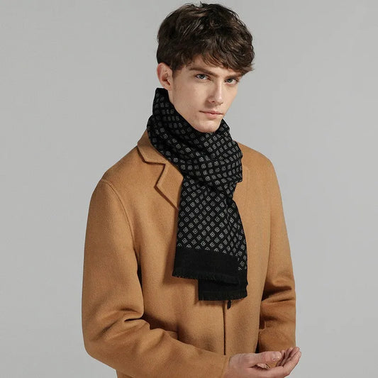Adora Milano Men Scarves Luxury Plaid Autumn Winter Cashmere Men's