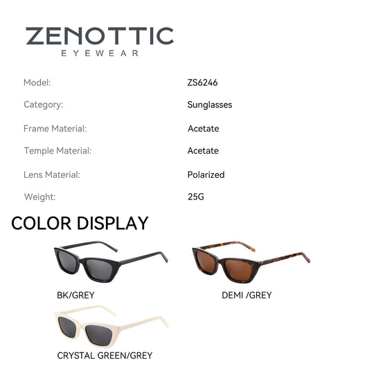 Adora Milano Trendy Handmade Acetate Polarized Sunglasses Fashion Small Women