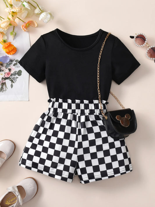 Adora Milano Girls' Summer Set Two-Piece Children'S Black Cropped Top