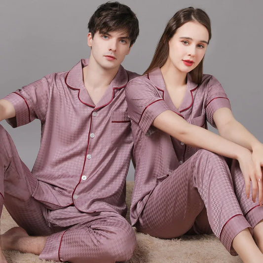 Adora Milano Couple Pajamas Suit Summer Short Sleepwear Set Women