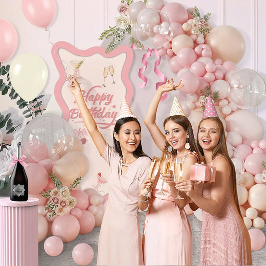 Adora Milano Baby Pink Balloon Garland Arch Macaron Dusty Pink White