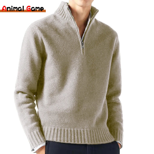 Adora Milano Men Sweaters Knitwear Pullovers Solid Color Long Sleeved Sweater