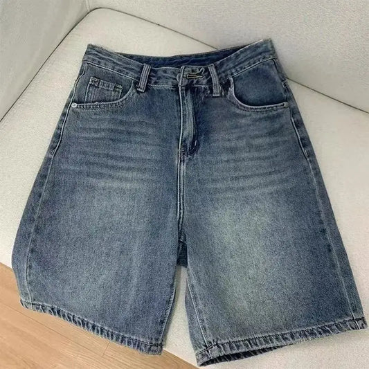 Adora Milano Women's Casual Wide Leg Denim Shorts Fashionable Female