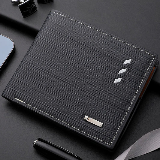 Adora Milano Men's Short PU Leather Wallet, Multi-slot Credit Card Holder
