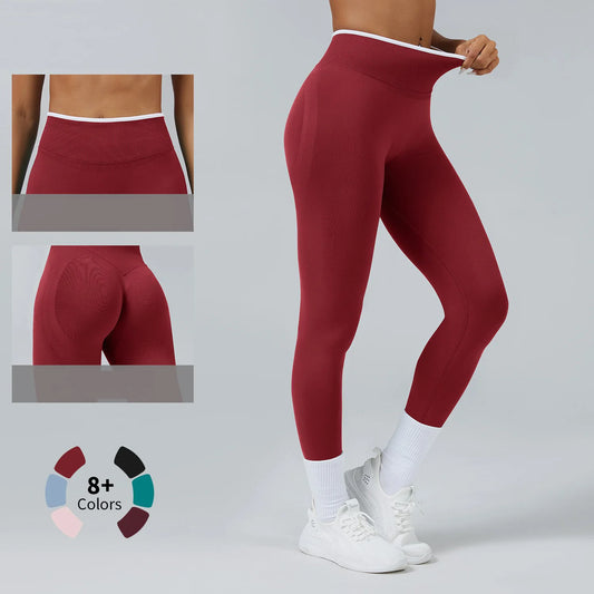 Adora Milano Women's Middle Waist Seamless Yoga Leggings Gym Leggings