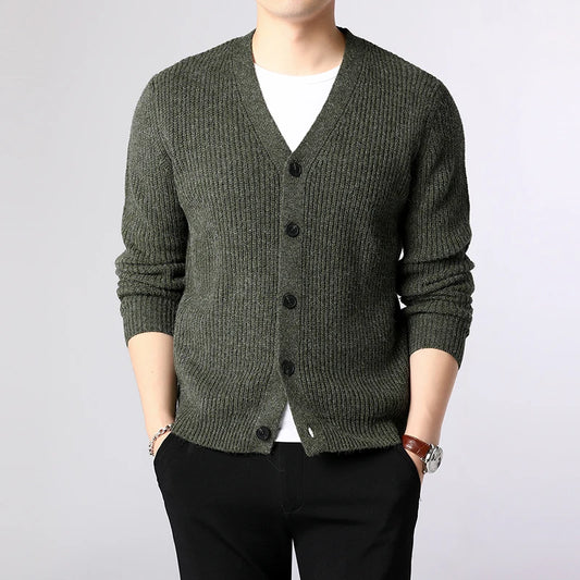 Adora Milano Fashion Brand Sweater Men Cardigan Thick Slim Fit Jumpers Knitwear Warm