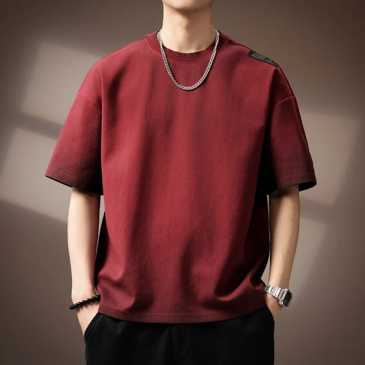 Adora Milano Fashionable solid color simple T-shirt men's