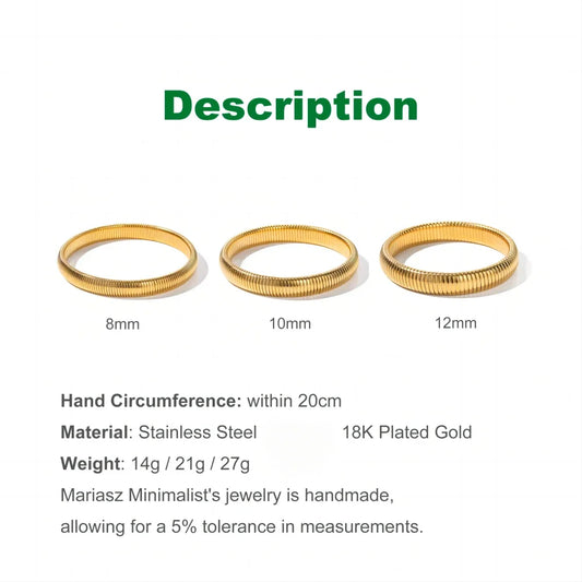 Adora Milano Steel Retro Elasticity Thick Luxury Polish Bracelet Jewelry  Women