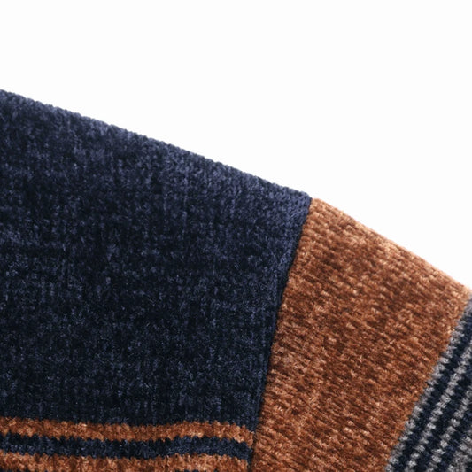 Adora Milano Men's Lapel Knit Pullover Sweater  Winter Thick Warm Tops Casual Polo Collar T-shirt
