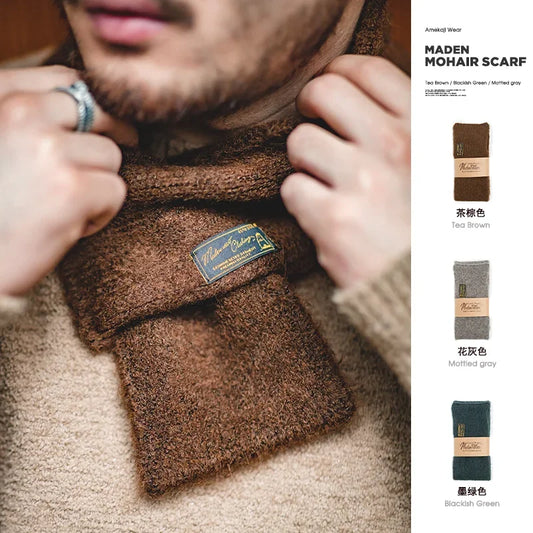 Adora Milano  Vintage Mohair Scarf Winter Knitted Scarves Men & Women Warm Windproof